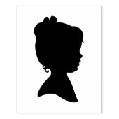 Little Girl Silhouette, 4 x 5 inch Rubber Stamp Rubberstempel (Afrduk)