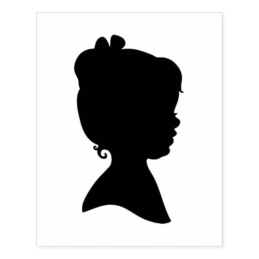Little Girl Silhouette, 4 x 5 inch Rubber Stamp Rubberstempel (Afrduk)