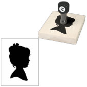 Little Girl Silhouette, 4 x 5 inch Rubber Stamp Rubberstempel (Gestempeld)