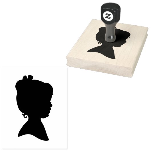 Little Girl Silhouette, 4 x 5 inch Rubber Stamp Rubberstempel (Gestempeld)