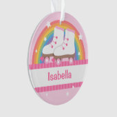 Little Girl Skater Rainbow en Stars gepersonalisee Ornament (voorkant)
