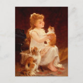Little Girl-spellen met de kitten (1893) Briefkaart (Voorkant)