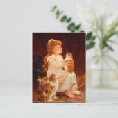 Little Girl-spellen met de kitten (1893) Briefkaart (Staand voorkant)