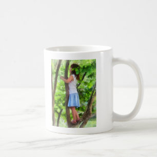 Little Girl Spelling in Tree Koffiemok