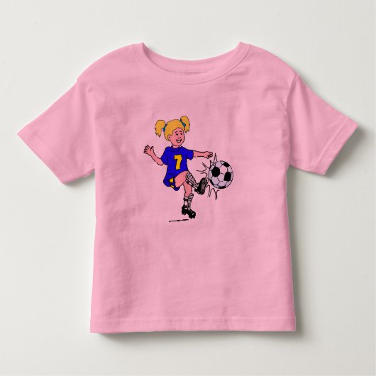 Little Girl Spelling Soccer Kinder Shirts (Voorkant)