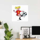 Little Girl Spelling Soccer Poster (Thuiskantoor)