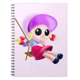 Little Girl Swinging Roze Notitieboek