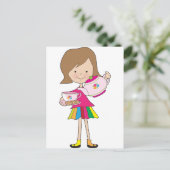 Little Girl Tea Briefkaart (Staand voorkant)