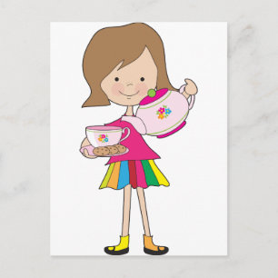 Little Girl Tea Briefkaart