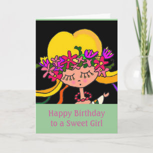 Little Girl Ukraine Folk Art Kaart