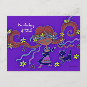 Little Girl Ukraine Folk Art van Vera Trembach Briefkaart