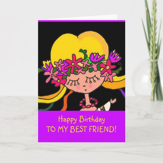 Little Girl Ukraine Folk Art van Vera Trembach Kaart (Voorkant)