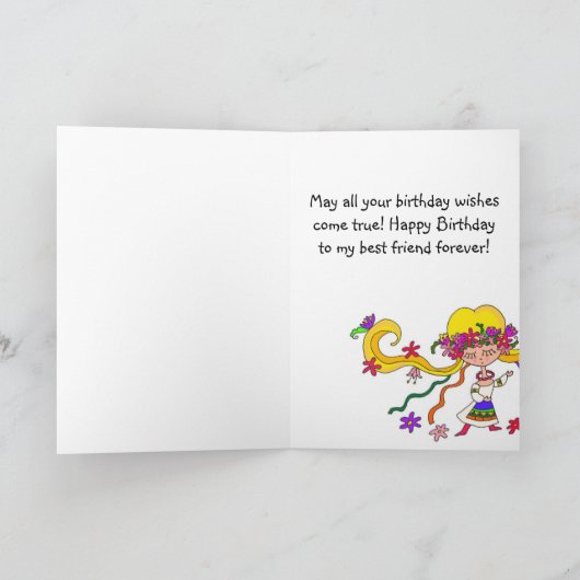 Little Girl Ukraine Folk Art van Vera Trembach Kaart (Binnen)