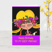 Little Girl Ukraine Folk Art van Vera Trembach Kaart (Gele Bloem)