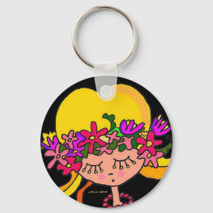 Little Girl Ukraine Folk Art van Vera Trembach Sleutelhanger