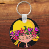 Little Girl Ukraine Folk Art van Vera Trembach Sleutelhanger (Voorkant)