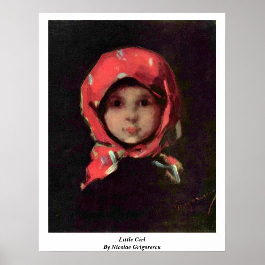 Little Girl van Nicolae Grigorescu Poster (Voorkant)
