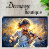 Little Girl Violist Decoupage Tissuepapier