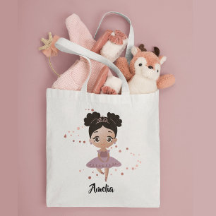 Little Girl w/Crown Dansballet, Paarse dress Tote Bag