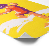 Little Girl Walking on Beach Vintage Poster (Hoek)