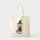 Little Girl Witch Trick or treat Bag | Halloween Tote Bag (Voorkant)
