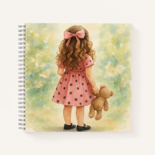 Little Girl with a Teddy Bear beroemd gemaakt door Notitieboek