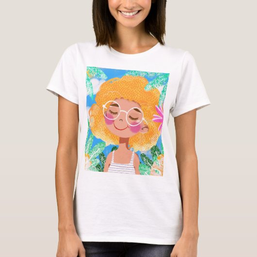 Little Girl with Flowers T-shirt (Voorkant)