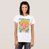 Little Girl with Flowers T-shirt (Voorkant volledig)
