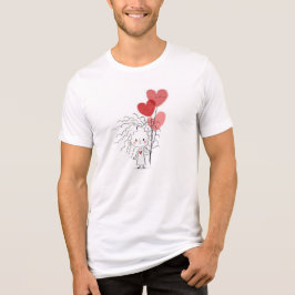 Little Girl with Love Balloons T-shirt voor mannen