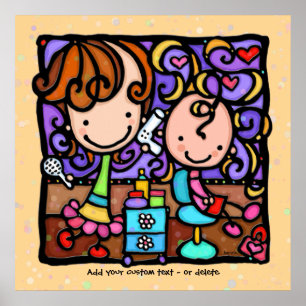 Little Girlie houdt van haar aangepaste Hair Salon Poster