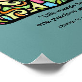 Little Girlie houdt van haar Butterfly.CUSTOMTeal Poster (Hoek)