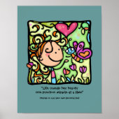 Little Girlie houdt van haar Butterfly.CUSTOMTeal  Poster (Voorkant)