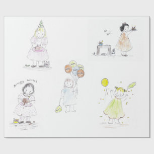Little Girls Birthday Cadeaupapier
