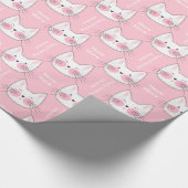 Little Girls Birthday Pink and White Kitty Cats Cadeaupapier (Hoek)