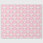 Little Girls Birthday Pink and White Kitty Cats Cadeaupapier (Vlak)