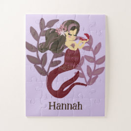 Little Girls Cute Paarse Mermaid Legpuzzel
