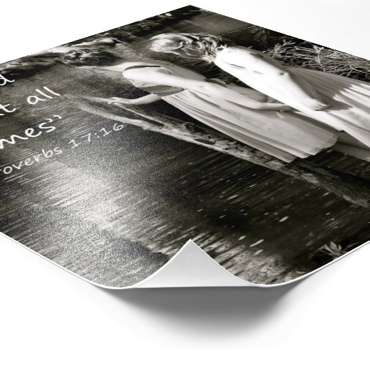 Little Girls Friendship Proverbs 17:16 Photo Print Foto Afdruk (Hoek)