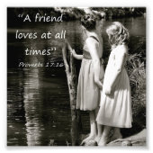 Little Girls Friendship Proverbs 17:16 Photo Print Foto Afdruk (Voorkant)