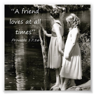 Little Girls Friendship Proverbs 17:16 Photo Print Foto Afdruk