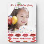 Little Girls Make-up verjaardagsfeestje Fotoplaat (voorkant)