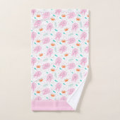 Little Girls Pink Ocean Jellyfish and Crab Pattern Bad Handdoek (Handdoek)