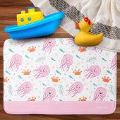 Little Girls Pink Ocean Jellyfish and Crab Pattern Badmat