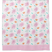 Little Girls Pink Ocean Jellyfish and Crab Pattern Douchegordijn (Voorkant)