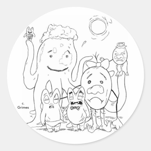 Little Gladys Goomergutts Ronde Sticker (Voorkant)