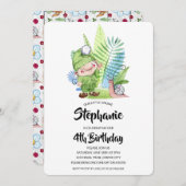 Little Gnome Birthday Invitation Kaart (Voorkant / Achterkant)