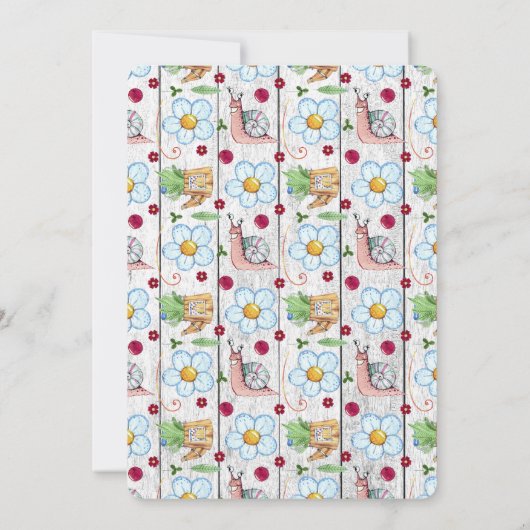 Little Gnome Birthday Invitation Kaart (Achterkant)