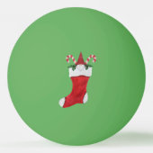 Little Gnome Candy Canes Red Christmas Stocking Pingpongbal (Achterkant)