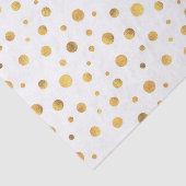 Little Gold Circles op White Elegant Tissue Tissuepapier (Detail)
