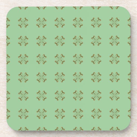 Little Gold Flowers op Mint Onderzetter (Voorkant)