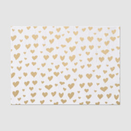 Little Gold Hearts op Snow White Background Tissuepapier